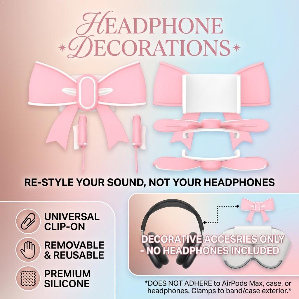 Beats Headphone Studio Pro - Декоративный силиконовый бантик-зажим для наушников Beats